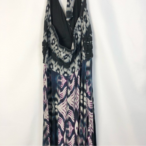 A.N.A Gray & Purple Printed Halter Maxi Dress S - Picture 4 of 4